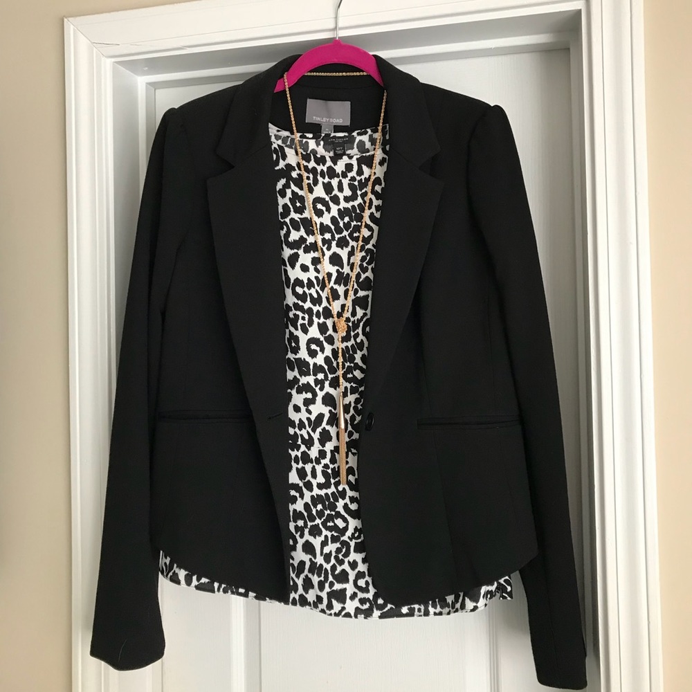 🆕 Black ponte knit blazer, XL